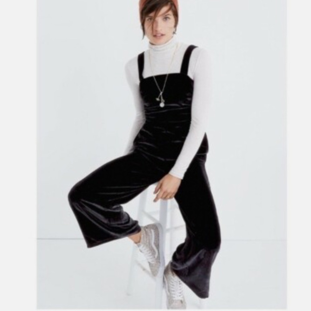 Madewell Crushed Velvet Wide Leg Jumpsuit size 4